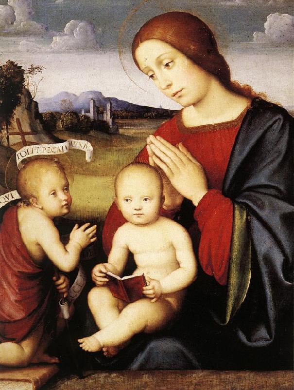 FRANCIA, Francesco Madonna and Child with the Infant St John the Baptist dsh oil painting image